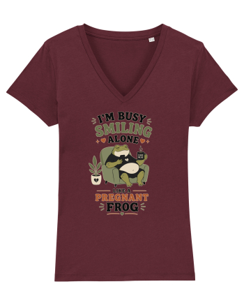Funny Introvert Frog Design for Solitude Lovers and Quiet Personalities Burgundy