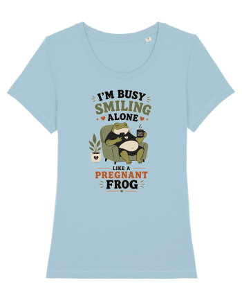 Funny Introvert Frog Design for Solitude Lovers and Quiet Personalities Sky Blue