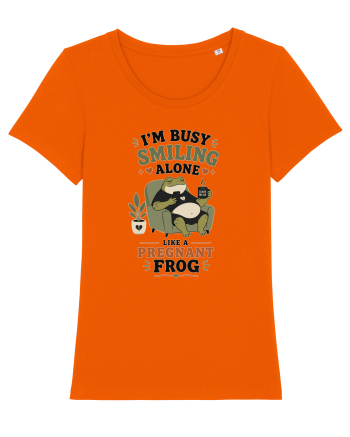 Funny Introvert Frog Design for Solitude Lovers and Quiet Personalities Bright Orange