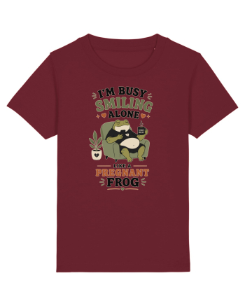 Funny Introvert Frog Design for Solitude Lovers and Quiet Personalities Burgundy