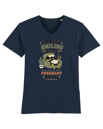 Funny Introvert Frog Design for Solitude Lovers and Quiet Personalities French Navy