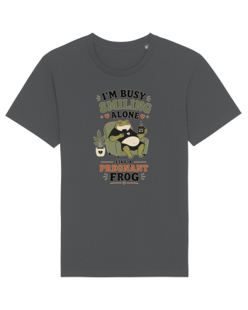 Funny Introvert Frog Design for Solitude Lovers and Quiet Personalities Anthracite