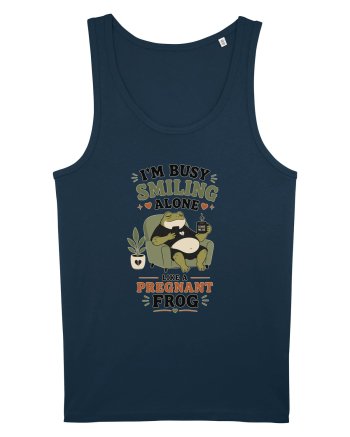 Funny Introvert Frog Design for Solitude Lovers and Quiet Personalities Navy