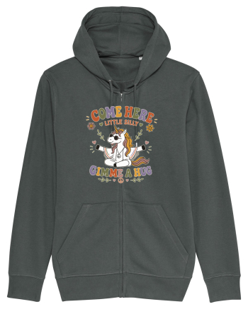Funny Hippie Unicorn Design for Kindness and Positive Vibes Anthracite