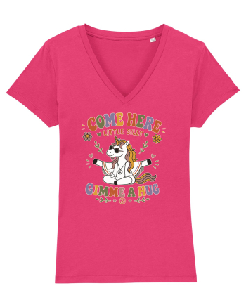 Funny Hippie Unicorn Design for Kindness and Positive Vibes Raspberry