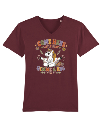 Funny Hippie Unicorn Design for Kindness and Positive Vibes Burgundy