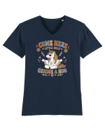 Funny Hippie Unicorn Design for Kindness and Positive Vibes Tricou mânecă scurtă guler V Bărbat Presenter