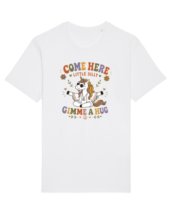 Funny Hippie Unicorn Design for Kindness and Positive Vibes White
