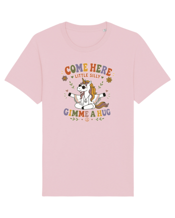 Funny Hippie Unicorn Design for Kindness and Positive Vibes Cotton Pink