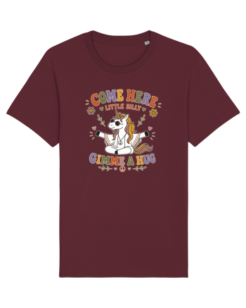 Funny Hippie Unicorn Design for Kindness and Positive Vibes Burgundy