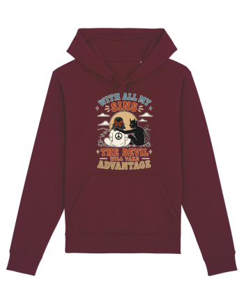 Funny Hippie Humor Design for Free Spirits and Rebel Minds Burgundy