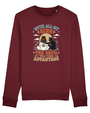Funny Hippie Humor Design for Free Spirits and Rebel Minds Burgundy