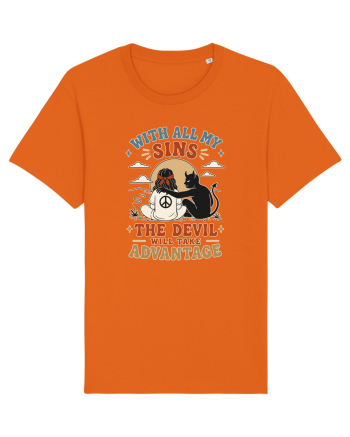 Funny Hippie Humor Design for Free Spirits and Rebel Minds Bright Orange