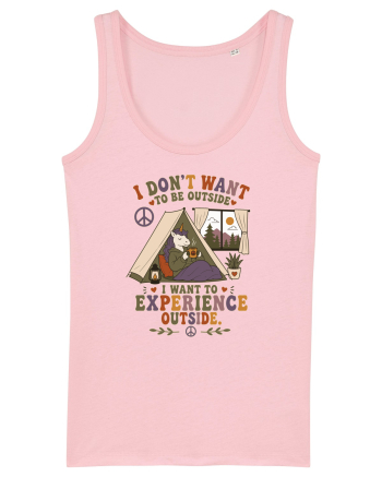 Funny Camping Hippie Unicorn Design for Introverts and Cozy Living Fans Cotton Pink