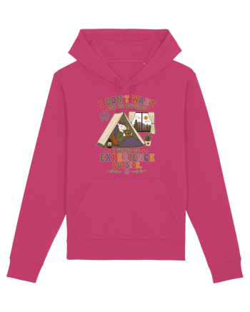 Funny Camping Hippie Unicorn Design for Introverts and Cozy Living Fans Raspberry