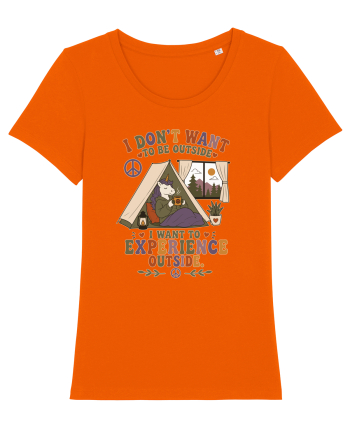 Funny Camping Hippie Unicorn Design for Introverts and Cozy Living Fans Bright Orange