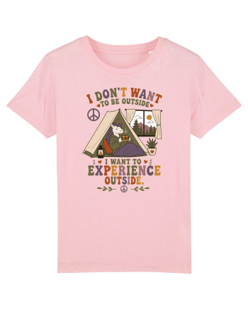 Funny Camping Hippie Unicorn Design for Introverts and Cozy Living Fans Cotton Pink