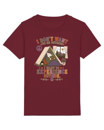 Funny Camping Hippie Unicorn Design for Introverts and Cozy Living Fans Burgundy