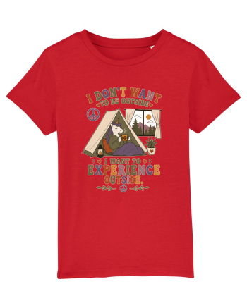 Funny Camping Hippie Unicorn Design for Introverts and Cozy Living Fans Red