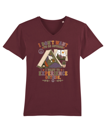 Funny Camping Hippie Unicorn Design for Introverts and Cozy Living Fans Burgundy