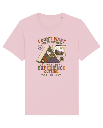 Funny Camping Hippie Unicorn Design for Introverts and Cozy Living Fans Cotton Pink