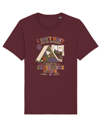 Funny Camping Hippie Unicorn Design for Introverts and Cozy Living Fans Burgundy