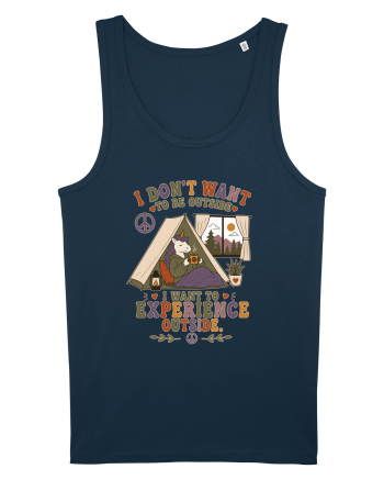 Funny Camping Hippie Unicorn Design for Introverts and Cozy Living Fans Navy