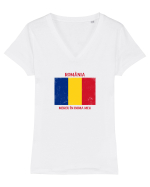 Romania in inima mea Tricou mânecă scurtă guler V Damă Evoker