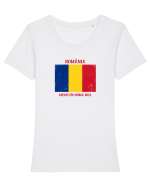 Romania in inima mea Tricou mânecă scurtă guler larg fitted Damă Expresser