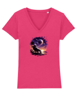 Moon  Tricou mânecă scurtă guler V Damă Evoker