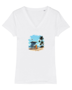 Summer  Tricou mânecă scurtă guler V Damă Evoker