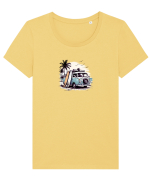 Trip summer  Tricou mânecă scurtă guler larg fitted Damă Expresser