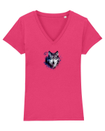 Wolf  Tricou mânecă scurtă guler V Damă Evoker