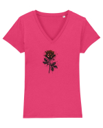 Rose Tricou mânecă scurtă guler V Damă Evoker
