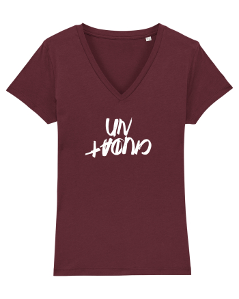 Un ciudat (brush, alb) Burgundy