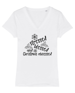Agitație de Crăciun Tricou mânecă scurtă guler V Damă Evoker