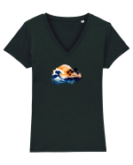 Summer vibes  Tricou mânecă scurtă guler V Damă Evoker