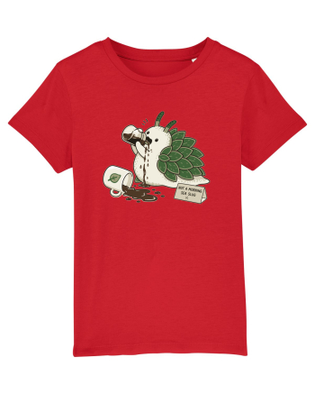 Funny Not a Morning Sea Slug Coffee Cartoon Cute Marine Animal Humor Red