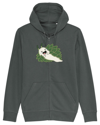 Funny Laughing Leaf Sea Slug Cartoon Cute Ocean Mollusk Nature Humor Anthracite