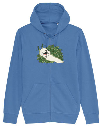 Funny Laughing Leaf Sea Slug Cartoon Cute Ocean Mollusk Nature Humor Bright Blue