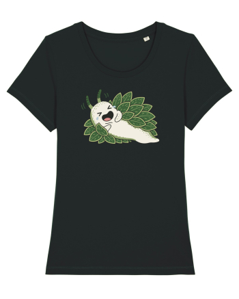 Funny Laughing Leaf Sea Slug Cartoon Cute Ocean Mollusk Nature Humor Black