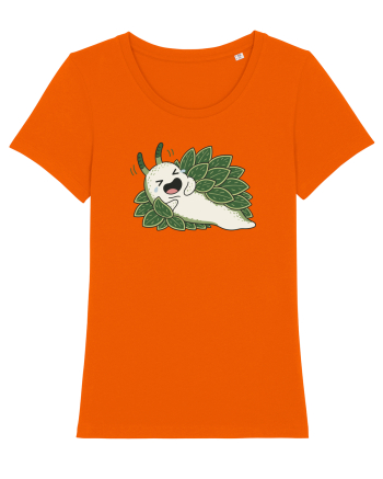 Funny Laughing Leaf Sea Slug Cartoon Cute Ocean Mollusk Nature Humor Bright Orange