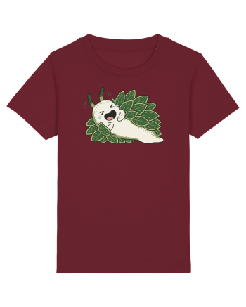 Funny Laughing Leaf Sea Slug Cartoon Cute Ocean Mollusk Nature Humor Burgundy