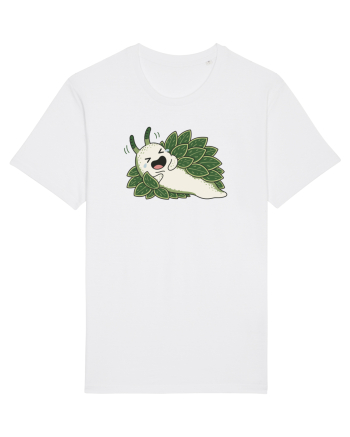 Funny Laughing Leaf Sea Slug Cartoon Cute Ocean Mollusk Nature Humor White