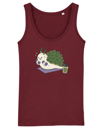 Funny Leaf Sheep Sea Slug Gym Cartoon Cute Marine Fitness Workout Humor Burgundy
