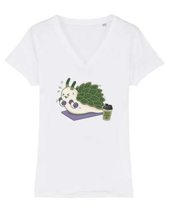 Funny Leaf Sheep Sea Slug Gym Cartoon Cute Marine Fitness Workout Humor White