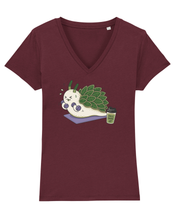 Funny Leaf Sheep Sea Slug Gym Cartoon Cute Marine Fitness Workout Humor Burgundy