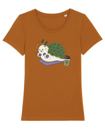 Funny Leaf Sheep Sea Slug Gym Cartoon Cute Marine Fitness Workout Humor Roasted Orange