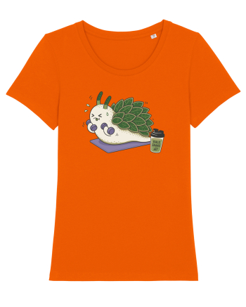 Funny Leaf Sheep Sea Slug Gym Cartoon Cute Marine Fitness Workout Humor Bright Orange