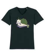 Funny Leaf Sheep Sea Slug Gym Cartoon Cute Marine Fitness Workout Humor Tricou mânecă scurtă guler V Bărbat Presenter